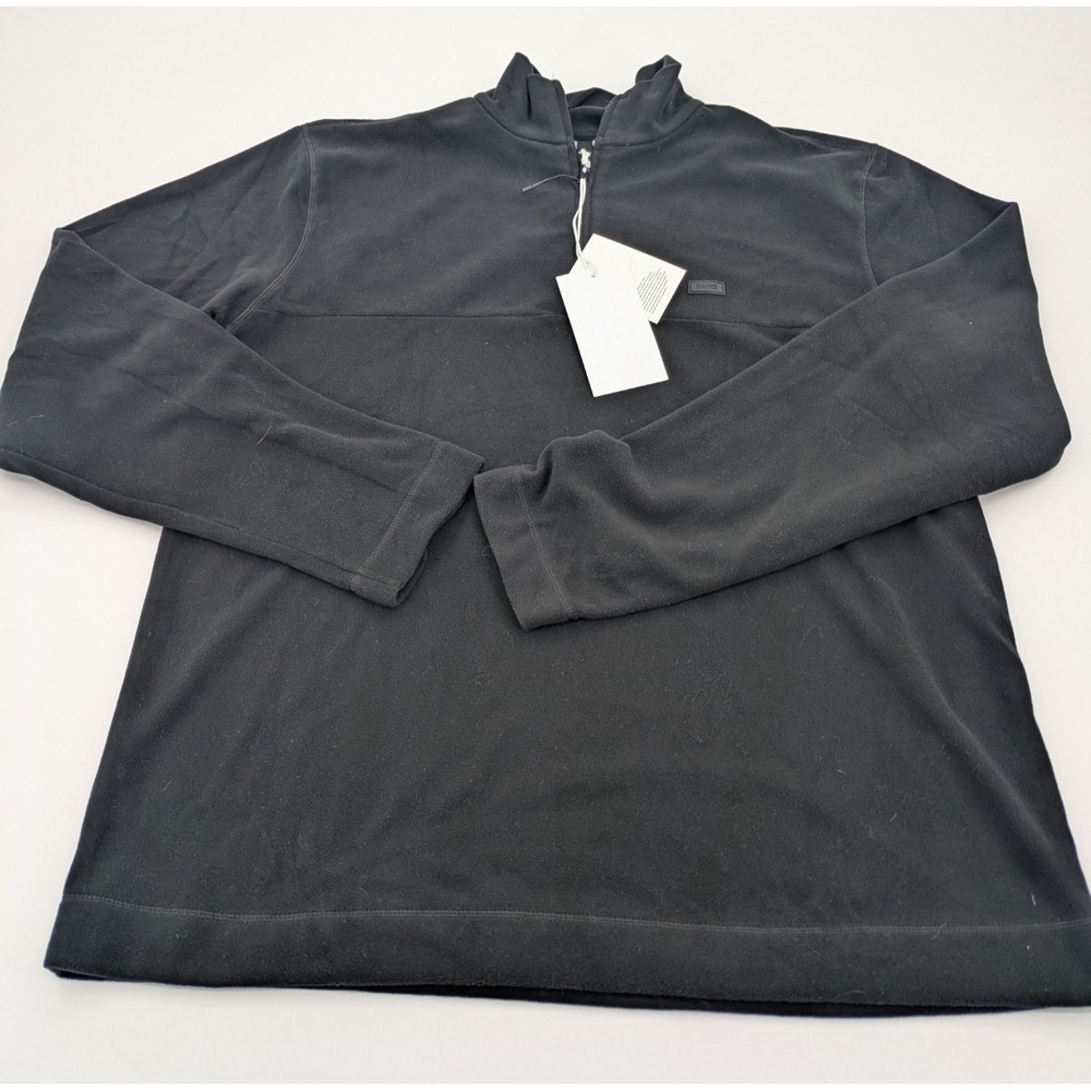 RAINS Addis Fleece Half Zip Black Mens Size L Lightweight Pullover NWT